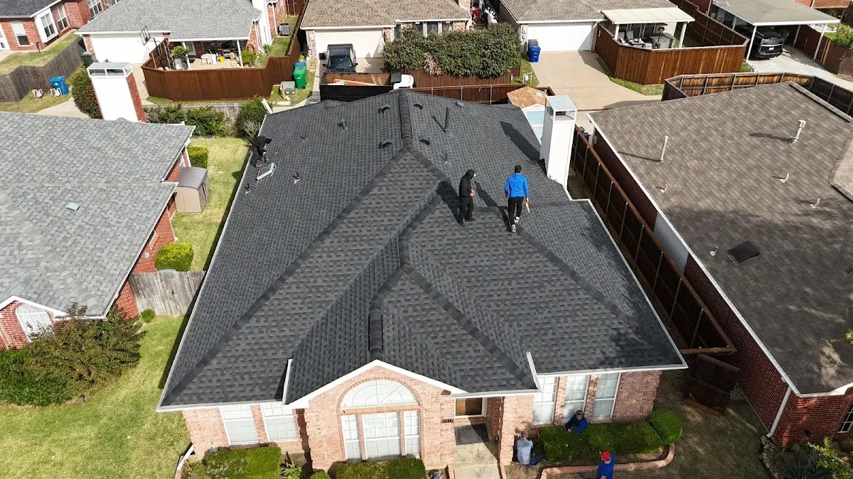 Slate & Tile Roof Repair work in progress on a Nederland property